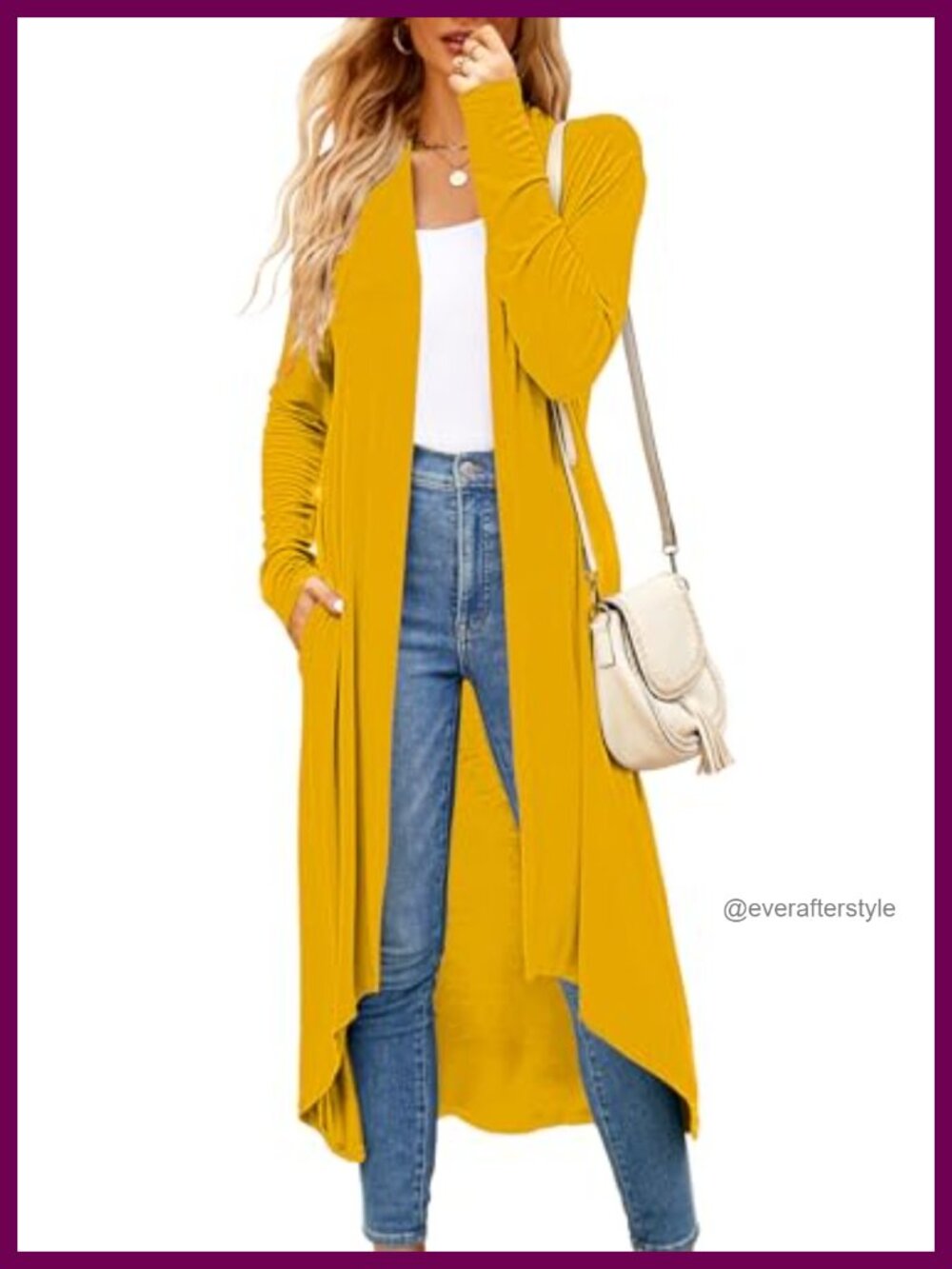 Womens Long Cardigan Lightweight Viscose Open Front Duster with Pockets